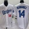 Los Angeles Dodgers #14 Kike Hernandez Jersey - White - Robokeg