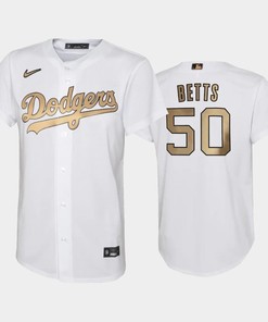 Los Angeles Dodgers 2022-23 All-Star Game 50 Mookie Betts White Youth Jersey - Robokeg