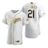 Los Angeles Dodgers #21 Walker Buehler Mlb Golden Brandedition White Jersey Gift For Dodgers Fans - Robokeg