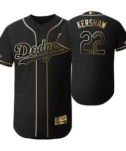 Los Angeles Dodgers #22 Clayton Kershaw Mlb 2019 Golden Brandedition Black Jersey Gift For Dodgers Fans - Robokeg