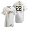 Los Angeles Dodgers #22 Clayton Kershaw Mlb Golden Brandedition White Jersey Gift For Dodgers Fans - Robokeg