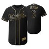 Los Angeles Dodgers #3 Chris Taylor Mlb 2019 Golden Brandedition Black Jersey Gift For Dodgers Fans - Robokeg