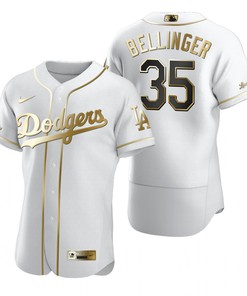 Los Angeles Dodgers #35 Cody Bellinger Mlb Golden Brandedition White Jersey Gift For Dodgers Fans - Robokeg
