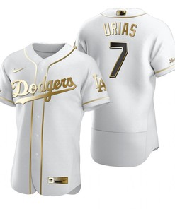 Los Angeles Dodgers #7 Julio Urias Mlb Golden Brandedition White Jersey Gift For Dodgers Fans - Robokeg