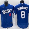 Los Angeles Dodgers #8 Kike Hernandez Jersey - Blue - Robokeg