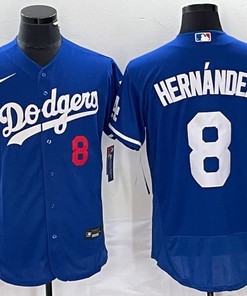 Los Angeles Dodgers #8 Kike Hernandez Jersey - Blue - Robokeg