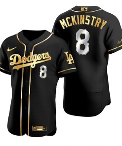 Los Angeles Dodgers #8 Zach Mckinstry Mlb Golden Brandedition Black Jersey Gift For Dodgers Fans - Robokeg