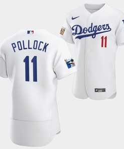 Los Angeles Dodgers A.J. Pollock White Jersey 11 Jackie Robinson 75th Anniversary 2022-23 Uniform - Robokeg