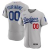 Los Angeles Dodgers Alternate Authentic Custom Patch Jersey - Gray Custom Jerseys Mlb - Robokeg