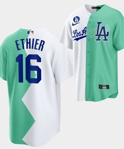 Los Angeles Dodgers Andre Ethier 2022-23 All-Star Celebrity Softball Game 16 White Green Jersey - Robokeg