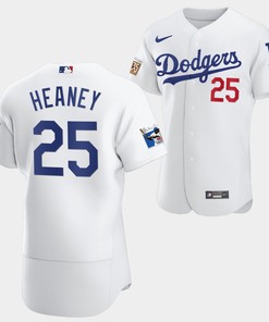 Los Angeles Dodgers Andrew Heaney White Jersey 25 Jackie Robinson 75th Anniversary 2022-23 Uniform - Robokeg