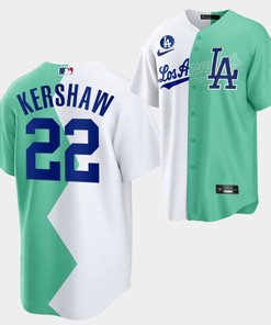 Los Angeles Dodgers Clayton Kershaw 2022-23 All-Star Celebrity Softball Game 22 White Green Jersey - Robokeg