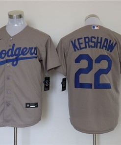 Los Angeles Dodgers Clayton Kershaw #22 2020 Mlb Grey Jersey - Robokeg