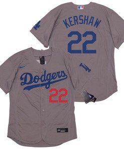 Los Angeles Dodgers Clayton Kershaw #22 2020 Mlb Light Grey Jersey - Robokeg