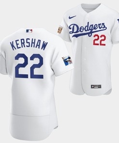 Los Angeles Dodgers Clayton Kershaw White Jersey 22 Jackie Robinson 75th Anniversary 2022-23 Uniform - Robokeg
