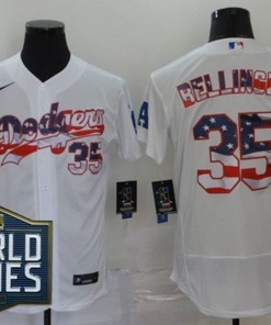 Los Angeles Dodgers Cody Bellinger#35 2020 Mlb American Flag White Jersey - Robokeg