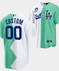 Los Angeles Dodgers Custom 2022-23 All-Star Celebrity Softball Game 00 White Green Jersey - Robokeg