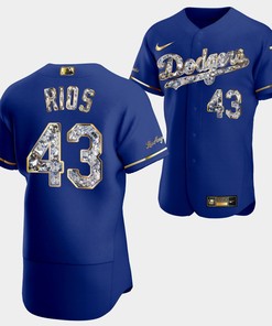 Los Angeles Dodgers Edwin Rios Royal Jersey 43 Golden Diamond 2022-23-23 Uniform - Robokeg