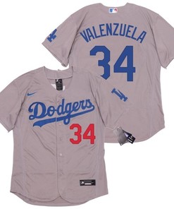 Los Angeles Dodgers Fernando Valenzuela #34 2020 Mlb Light Grey Jersey - Robokeg