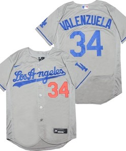 Los Angeles Dodgers Fernando Valenzuela #34 2020 Mlb Silver Jersey - Robokeg