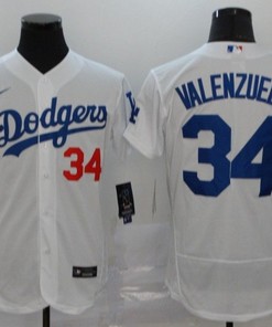 Los Angeles Dodgers Fernando Valenzuela #34 2020 Mlb White Jersey - Robokeg