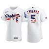 Los Angeles Dodgers Freddie Freeman 5 Mlb 2020 Stars & Stripes 4th Of July White Jersey Gift For Dodgers Fans - Robokeg