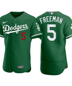 Los Angeles Dodgers Freddie Freeman 5 Mlb Player Green Jersey Gift For Dodgers Fans - Robokeg
