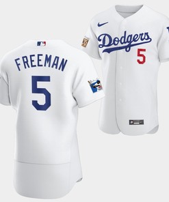 Los Angeles Dodgers Freddie Freeman White Jersey 5 Jackie Robinson 75th Anniversary 2022-23 Uniform - Robokeg