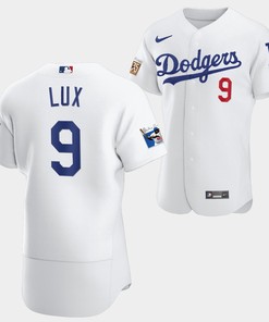 Los Angeles Dodgers Gavin Lux White Jersey 9 Jackie Robinson 75th Anniversary 2022-23 Uniform - Robokeg