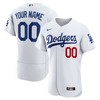 Los Angeles Dodgers Home Authentic Custom Patch Jersey - White Custom Jerseys Mlb - Robokeg