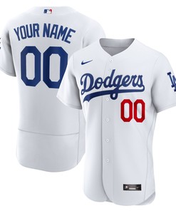 Los Angeles Dodgers Home Authentic Custom Patch Jersey White Custom Jerseys Mlb - Robokeg