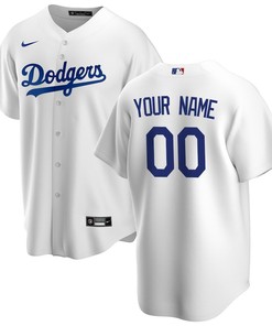 Los Angeles Dodgers Home Custom Men Jersey - White - Robokeg