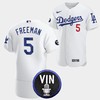 Los Angeles Dodgers Honor Vin Scully Freddie Freeman Commemorative patch Jersey White - Robokeg
