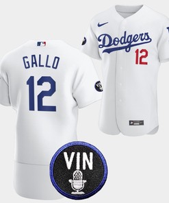 Los Angeles Dodgers Honor Vin Scully Joey Gallo Commemorative patch Jersey White - Robokeg
