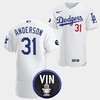 Los Angeles Dodgers Honor Vin Scully Tyler Anderson Commemorative patch Jersey White - Robokeg
