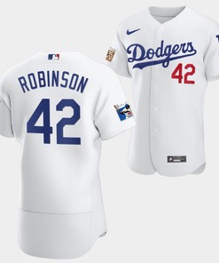 Los Angeles Dodgers Jackie Robinson White Jersey 42 75th Anniversary 2022-23 Uniform - Robokeg