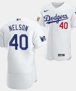 Los Angeles Dodgers Jimmy Nelson White Jersey 40 Jackie Robinson 75th Anniversary 2022-23 Uniform - Robokeg