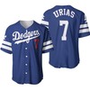 Los Angeles Dodgers Julio Urias 7 2020 Mlb Blue Jersey Inspired Style Baseball Jersey - Robokeg