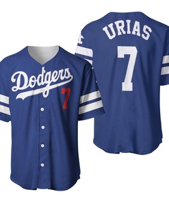 Los Angeles Dodgers Julio Urias 7 2020 Mlb Blue Jersey Inspired Style Baseball Jersey - Robokeg