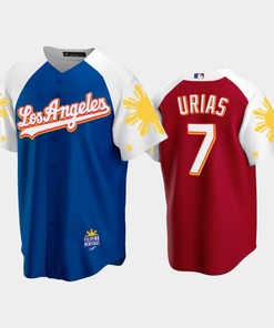 Los Angeles Dodgers Julio Urias 7 2022-23 Royal Red Filipino Heritage Night Jersey - Robokeg