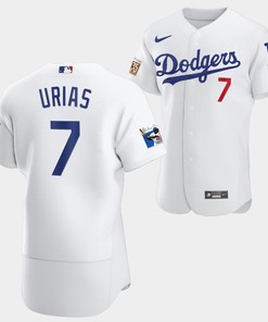 Los Angeles Dodgers Julio Urias White Jersey 7 Jackie Robinson 75th Anniversary 2022-23 Uniform - Robokeg