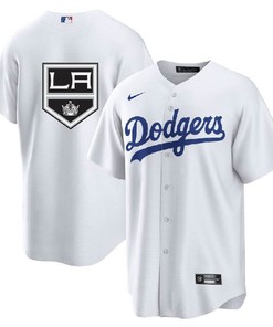 Los Angeles Dodgers Kings White Cool Base Stitched Jersey - Robokeg