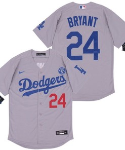 Los Angeles Dodgers Kobe Bryant #24 2020 Mlb Light Grey Jersey - Robokeg