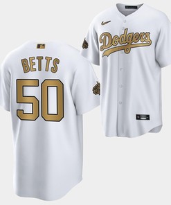 Los Angeles Dodgers Mookie Betts 2022-23 All-Star 50 White Jersey - Robokeg