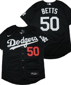 Los Angeles Dodgers Mookie Betts #50 2020 Mlb Black Jersey A4 - Robokeg