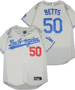 Los Angeles Dodgers Mookie Betts #50 2020 Mlb Silver Jersey - Robokeg