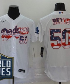 Los Angeles Dodgers Mookie Betts #50 2020 Mlb White Jersey A3 - Robokeg