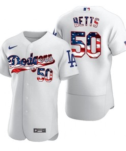 Los Angeles Dodgers Mookie Betts #50 2020 Mlb White Jersey A7 - Robokeg