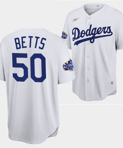 Los Angeles Dodgers Mookie Betts White Jersey 50 2022-23 All-Star Uniform - Robokeg