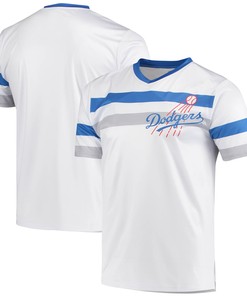 Los Angeles Dodgers Stitches Cooperstown Collection V-neck Jersey - White Mlb - Robokeg